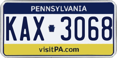 PA license plate KAX3068