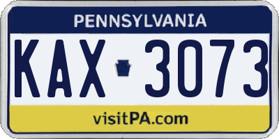 PA license plate KAX3073