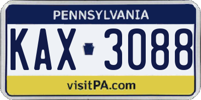 PA license plate KAX3088