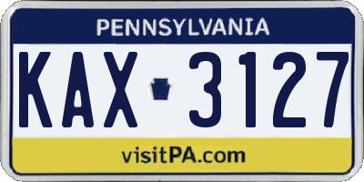 PA license plate KAX3127