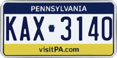 PA license plate KAX3140
