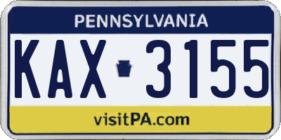 PA license plate KAX3155