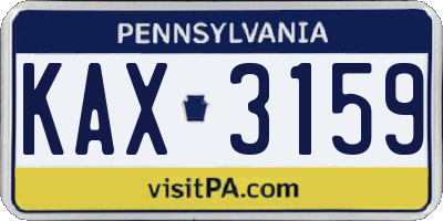 PA license plate KAX3159