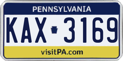PA license plate KAX3169