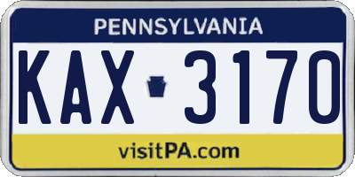 PA license plate KAX3170