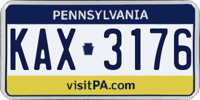 PA license plate KAX3176