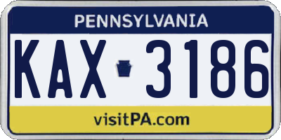 PA license plate KAX3186