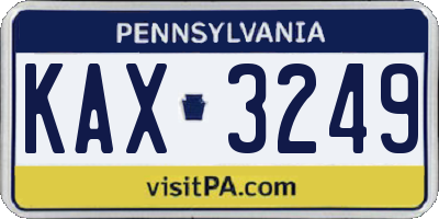 PA license plate KAX3249
