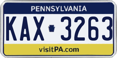 PA license plate KAX3263