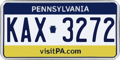 PA license plate KAX3272