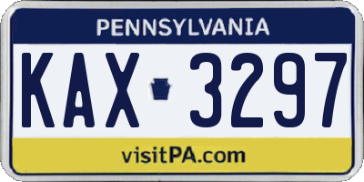 PA license plate KAX3297