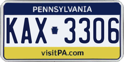 PA license plate KAX3306