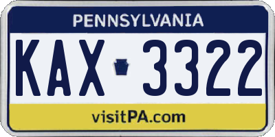 PA license plate KAX3322