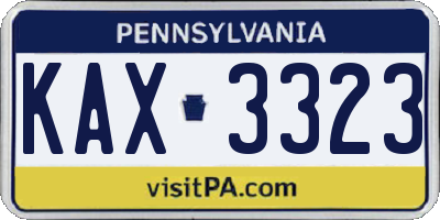 PA license plate KAX3323
