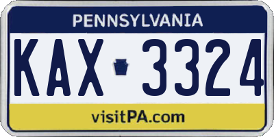 PA license plate KAX3324