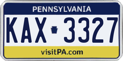 PA license plate KAX3327