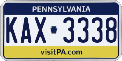 PA license plate KAX3338