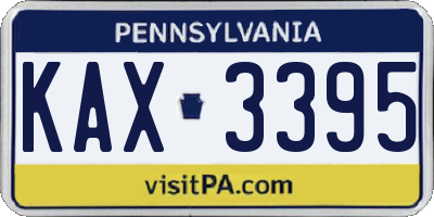 PA license plate KAX3395