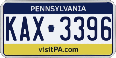 PA license plate KAX3396