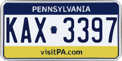 PA license plate KAX3397