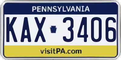 PA license plate KAX3406