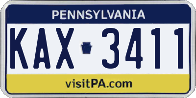PA license plate KAX3411