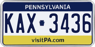 PA license plate KAX3436
