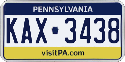 PA license plate KAX3438
