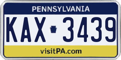 PA license plate KAX3439