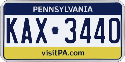 PA license plate KAX3440