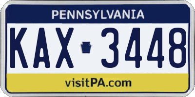 PA license plate KAX3448