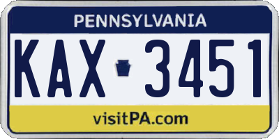 PA license plate KAX3451
