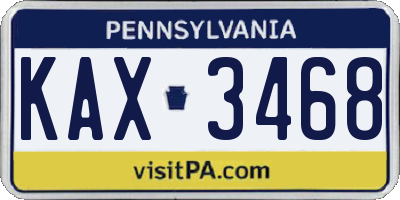 PA license plate KAX3468