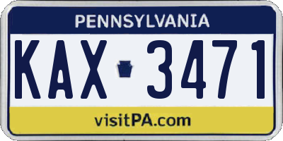 PA license plate KAX3471