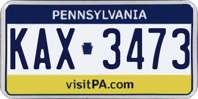 PA license plate KAX3473