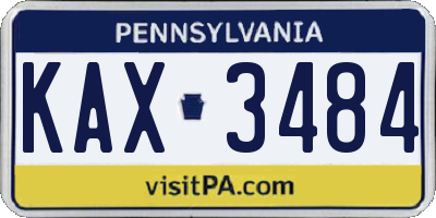 PA license plate KAX3484