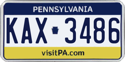 PA license plate KAX3486