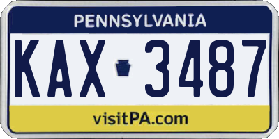 PA license plate KAX3487