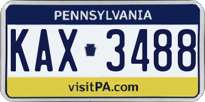 PA license plate KAX3488