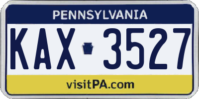PA license plate KAX3527