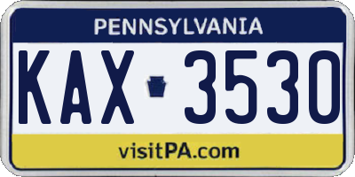 PA license plate KAX3530