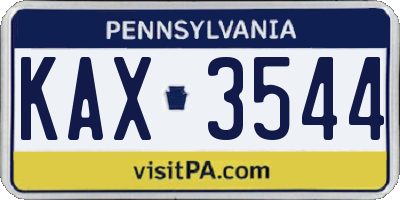 PA license plate KAX3544