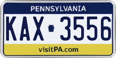 PA license plate KAX3556