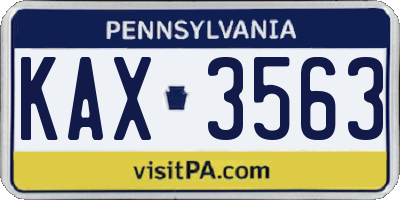 PA license plate KAX3563