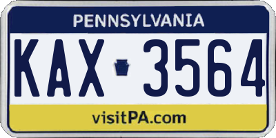 PA license plate KAX3564