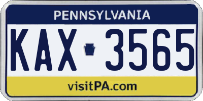 PA license plate KAX3565