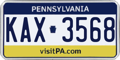 PA license plate KAX3568