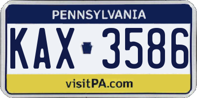 PA license plate KAX3586