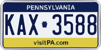 PA license plate KAX3588