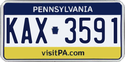 PA license plate KAX3591